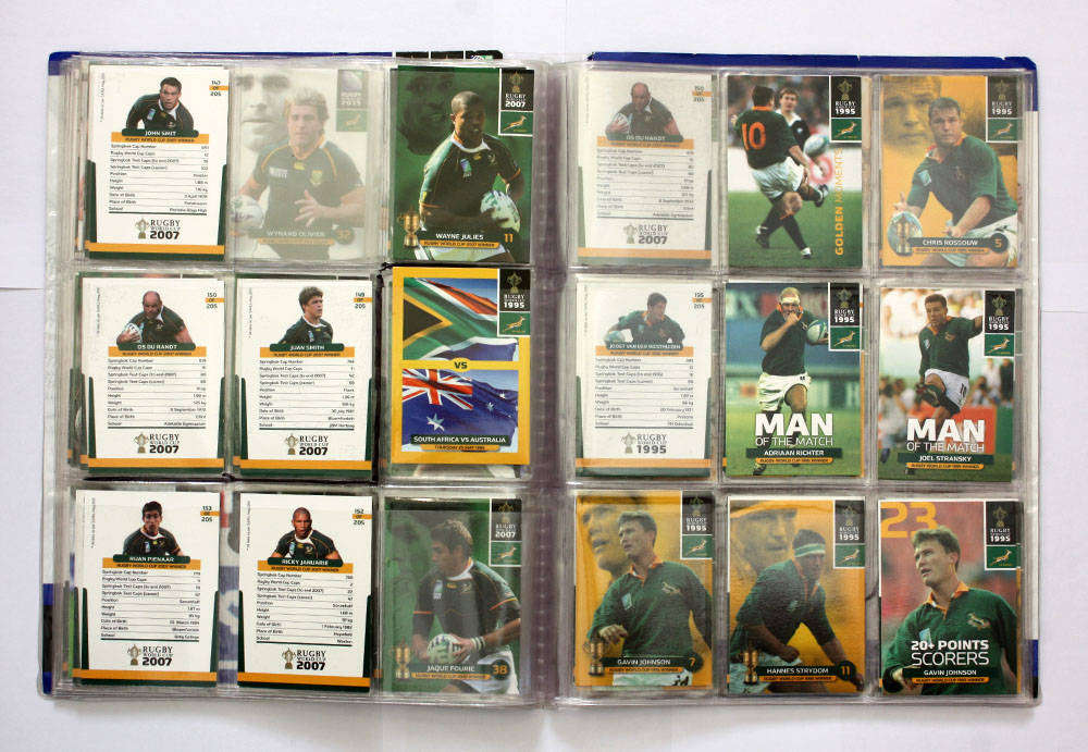 Rugby World Cup Collection album with approx 98 cards