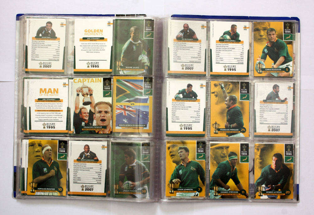 Rugby World Cup Collection album with approx 98 cards