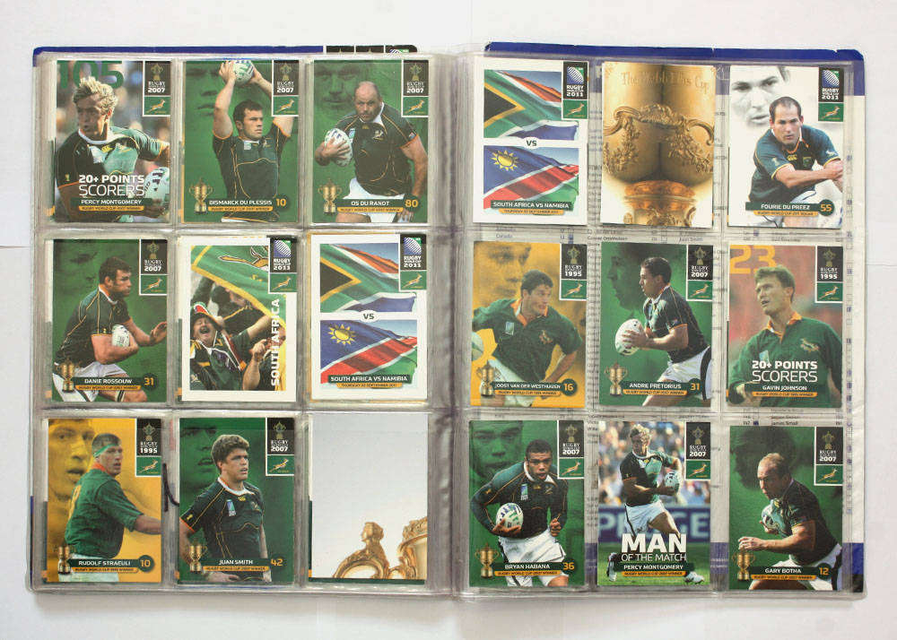 Rugby World Cup Collection album with approx 98 cards