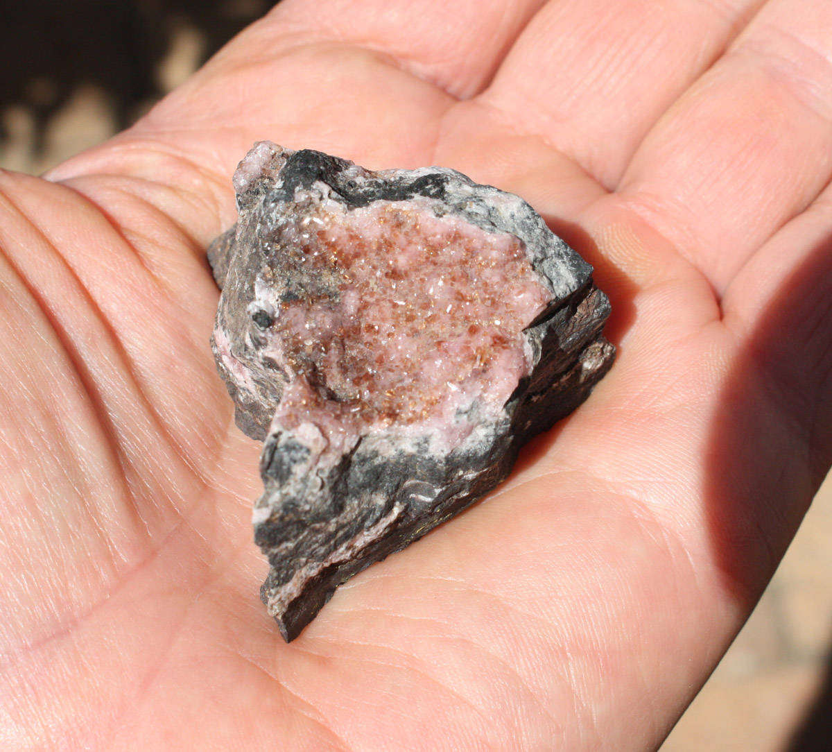 Rhodochrosite on Matrix - N'Chwaning II Mine South Africa
