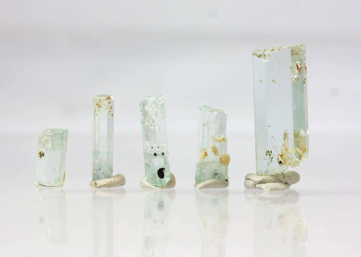 Aquamarine Crystals x 5 - Erongo Namibia
