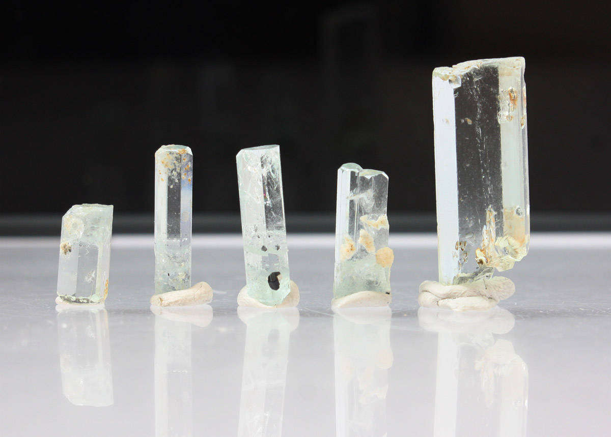 Aquamarine Crystals x 5 - Erongo Namibia
