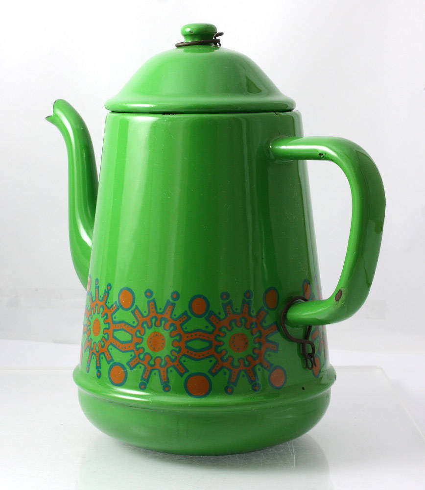Vintage Decorative Enamel Tea/Coffee Pot