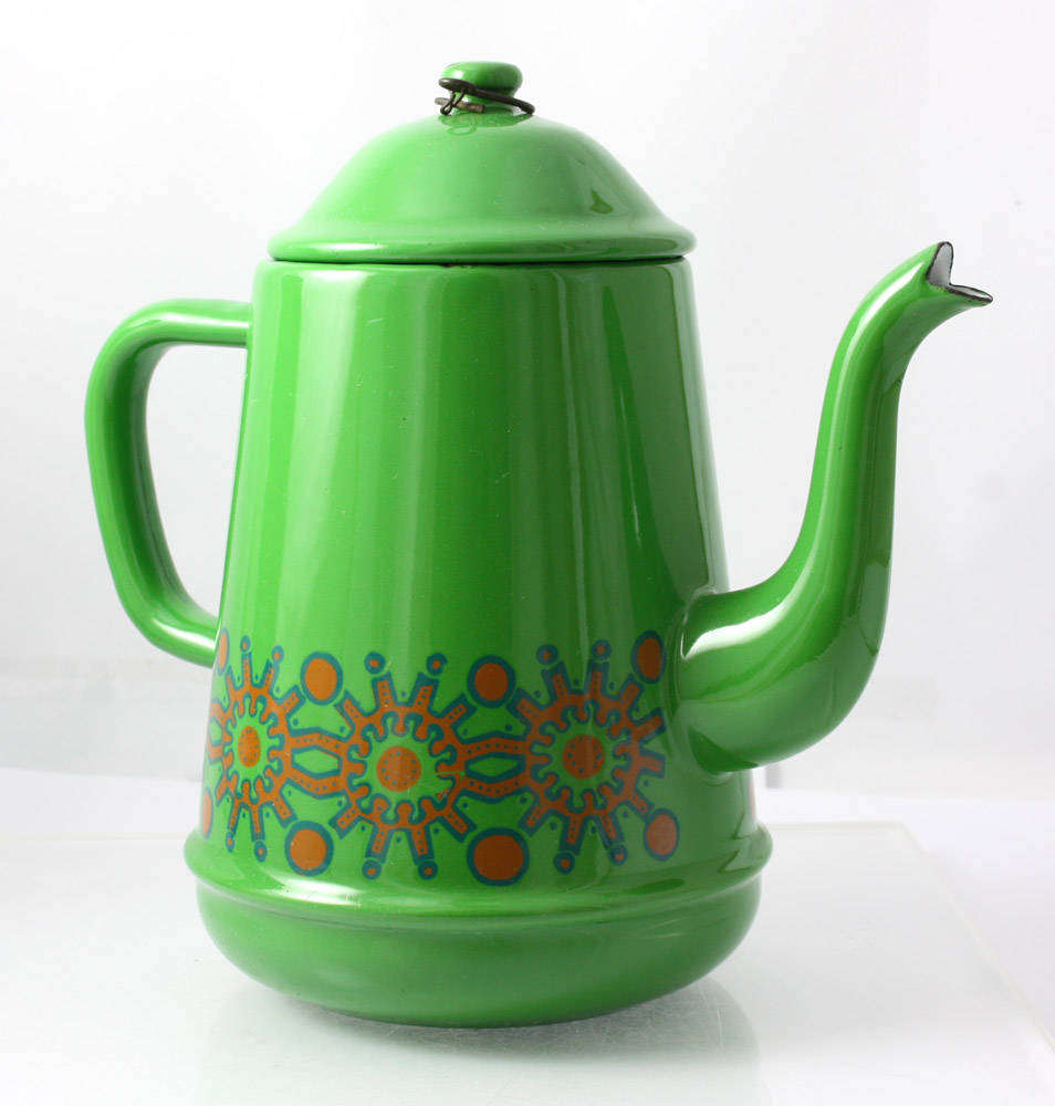 Vintage Decorative Enamel Tea/Coffee Pot