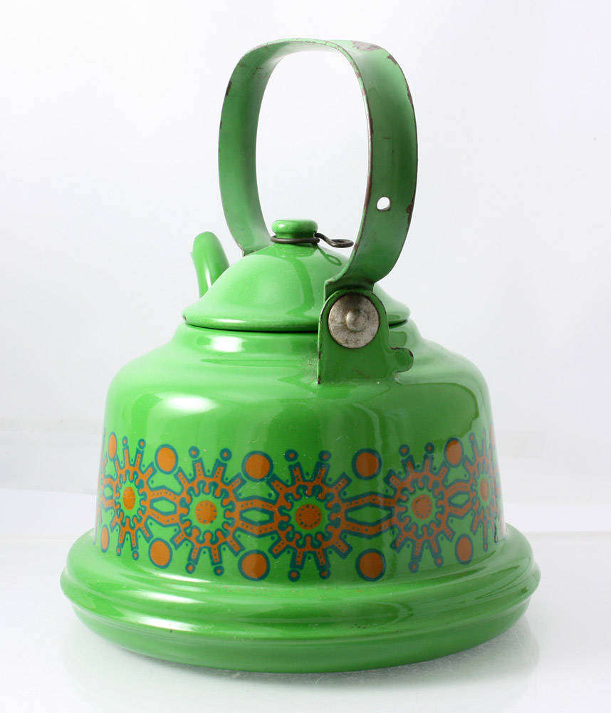 Vintage Decorative Enamel Tea Kettle