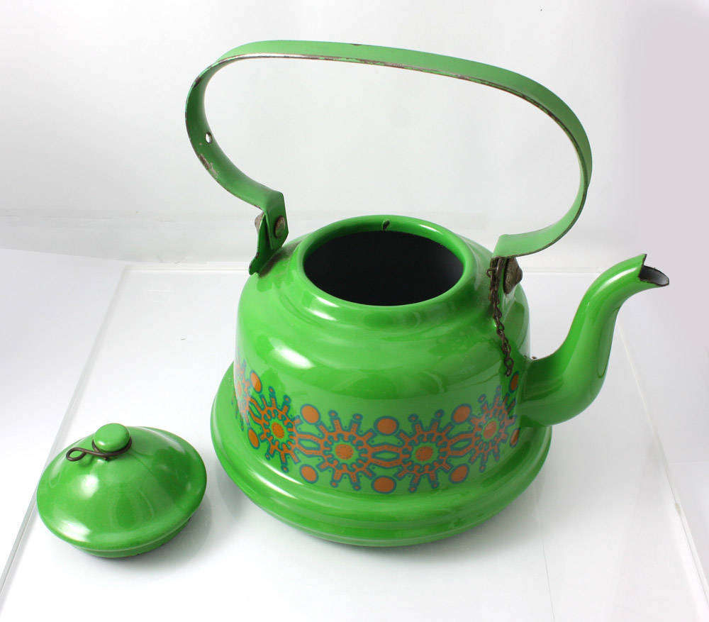 Vintage Decorative Enamel Tea Kettle