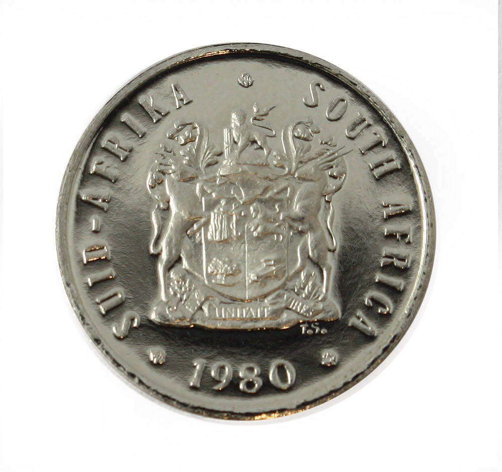 1980 South Africa 5c Proof nickel