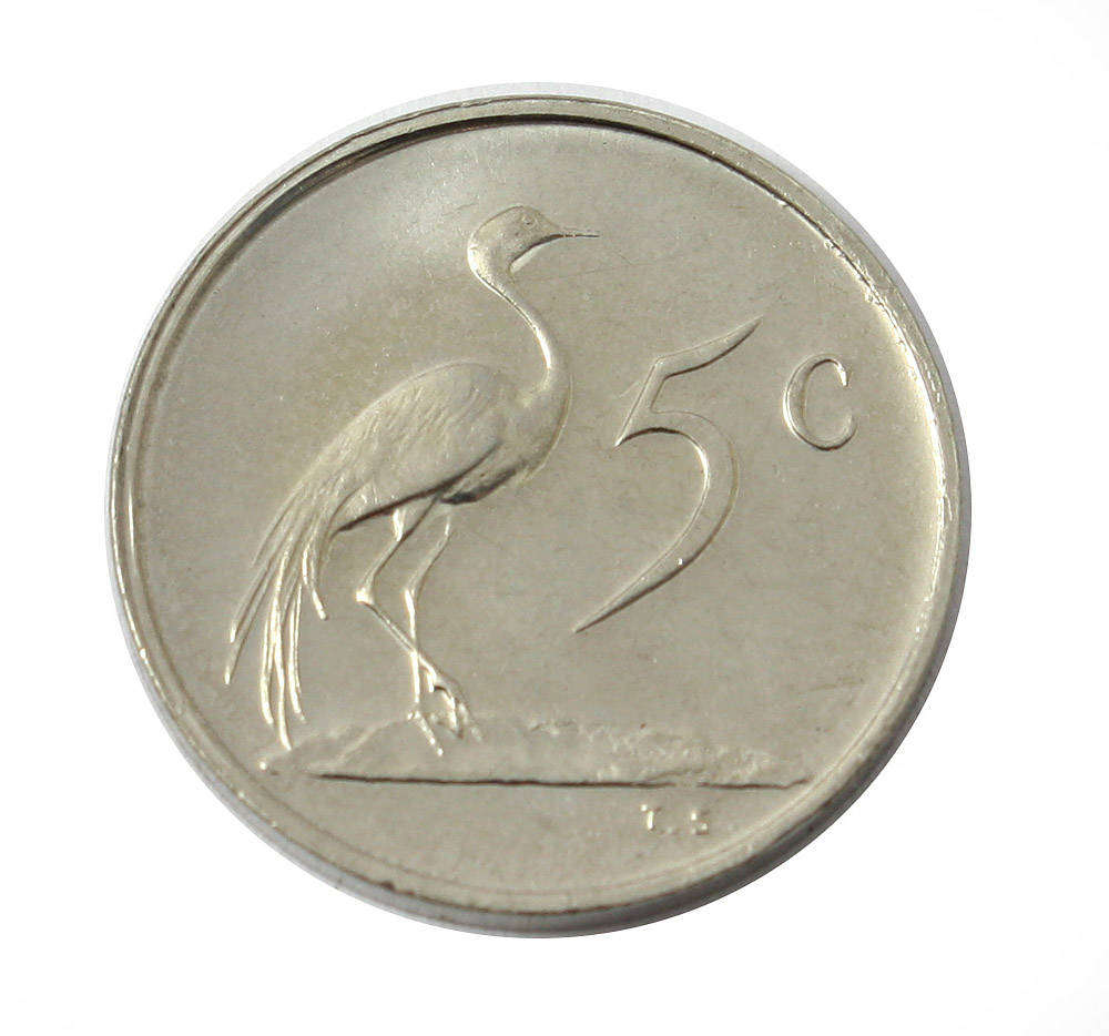 1980 South Africa 5c UNC nickel