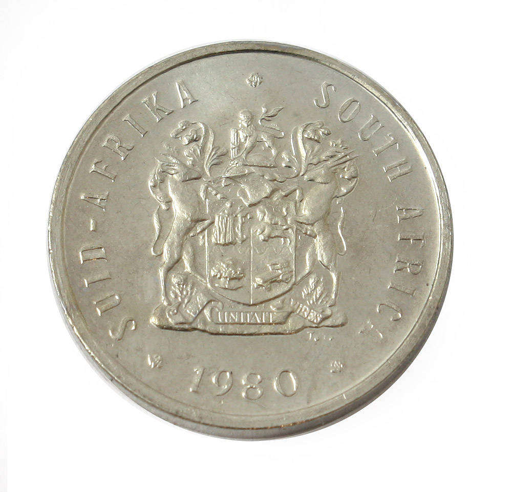 1980 South Africa 5c UNC nickel