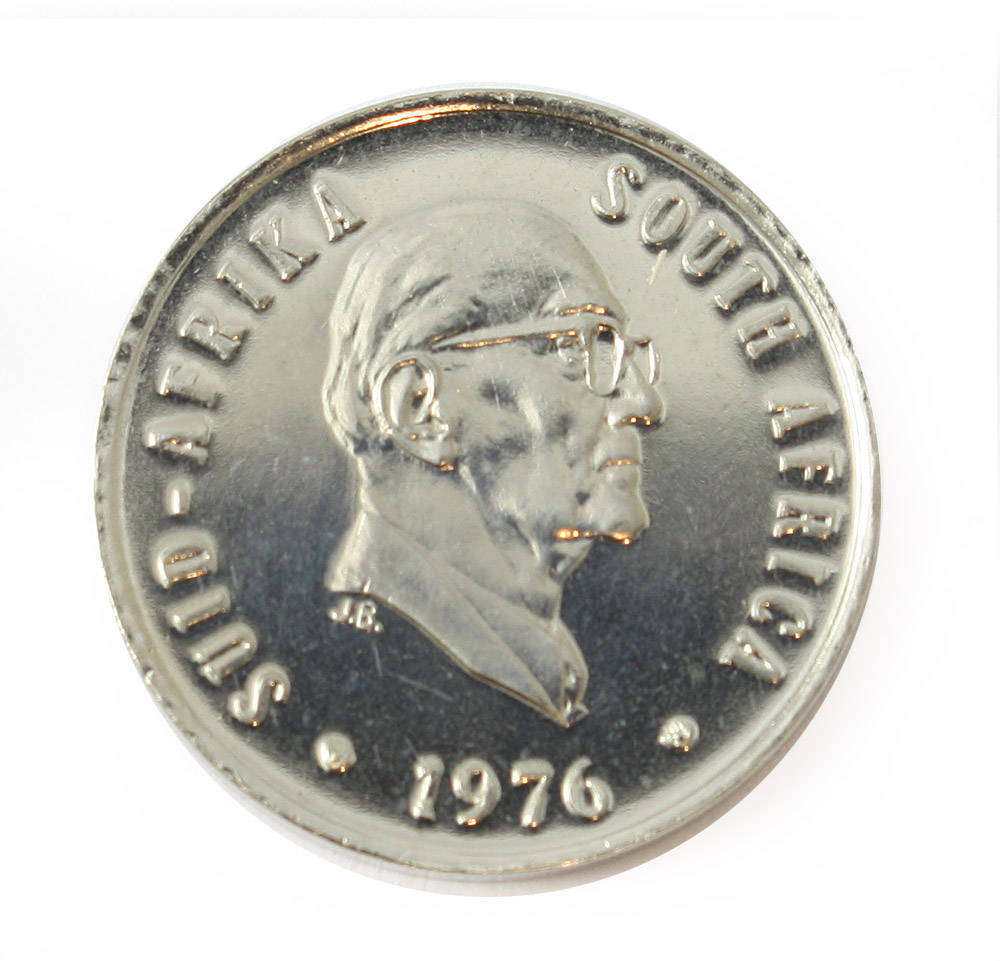 1976 South Africa 5c UNC nickel