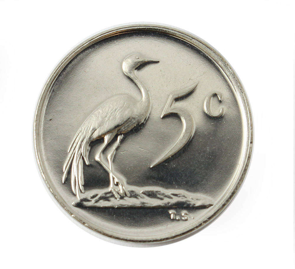 1975 South Africa 5c Proof nickel