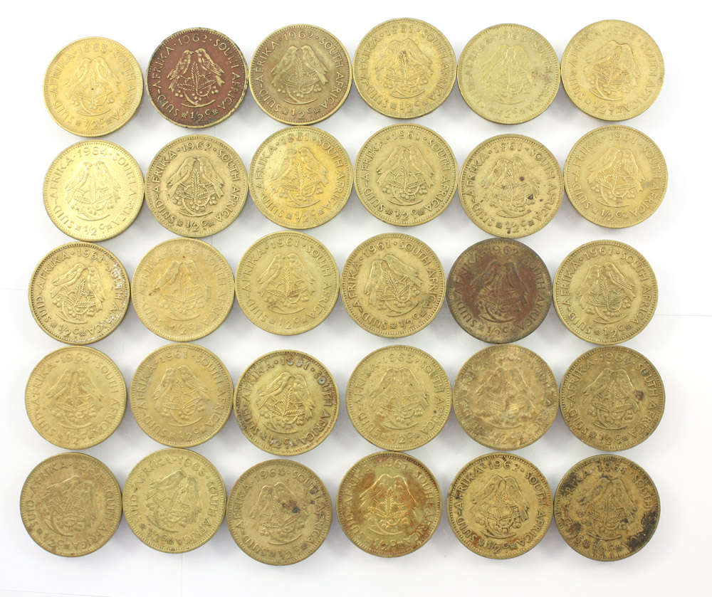 First Decimal Republic of South Africa 1/2c Half Cent x 30