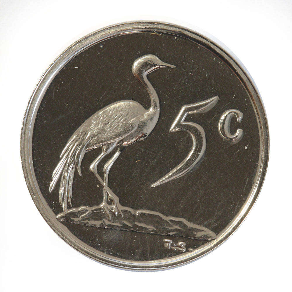 1971 South Africa 5c Proof nickel