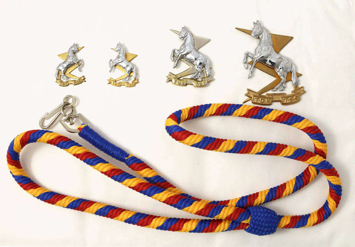 SADF Technical Service Corps Cap and collar Badges + Laynard