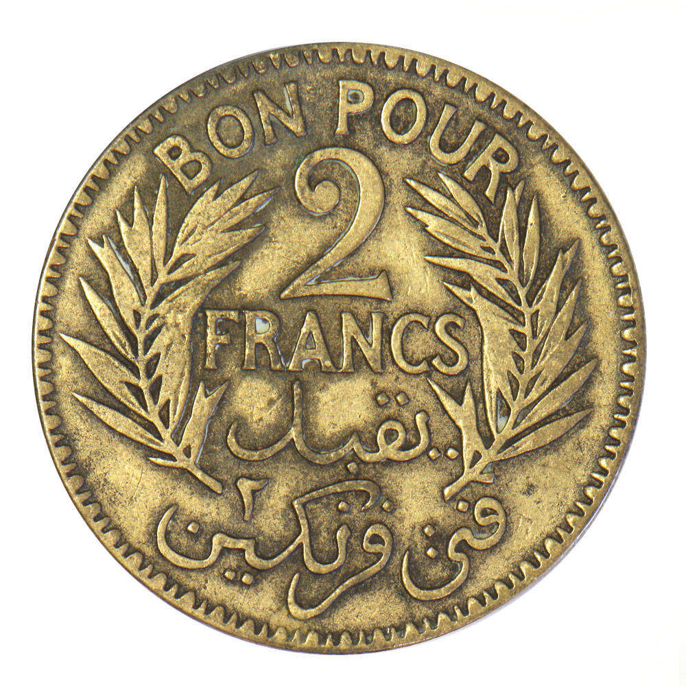 1922 Tunisia - 2 Francs