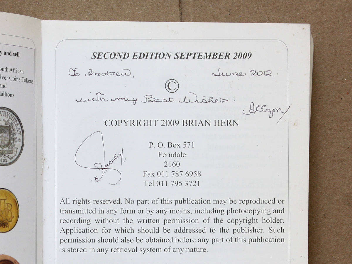 Hern's Handbook on Southern African Tokens - Brian Hern and Allyn Jacobs