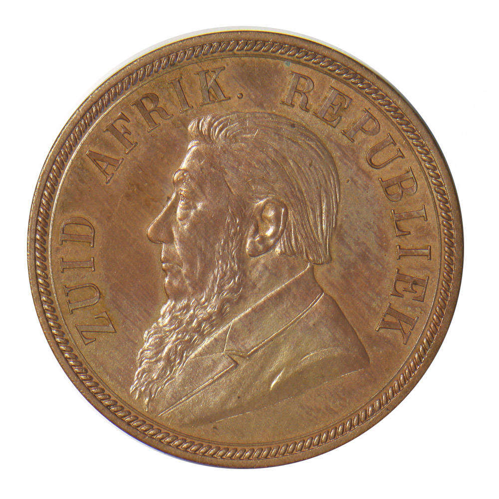1892 ZAR Penny UNC details - cleaned