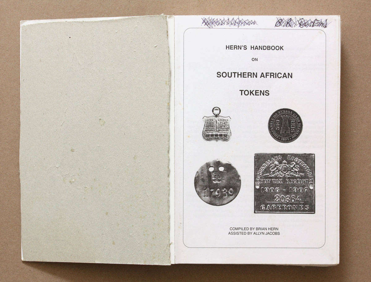 Hern's Handbook on Southern African Tokens - 2004 - Brian Hern and Allyn Jacobs