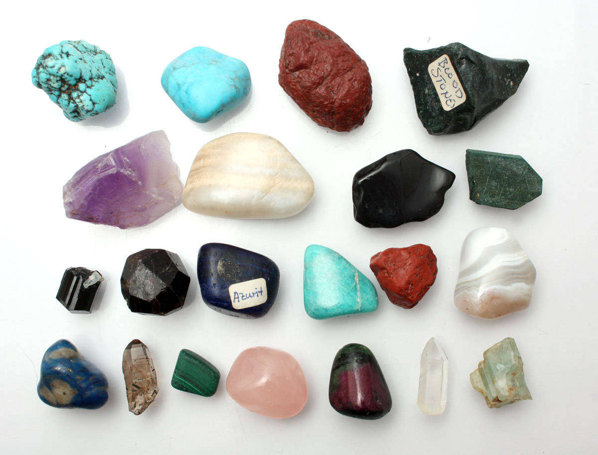 Assorted Minerals x 21 - Azurite Aquamarine Obsidian Agate Tourmaline Malachite etc