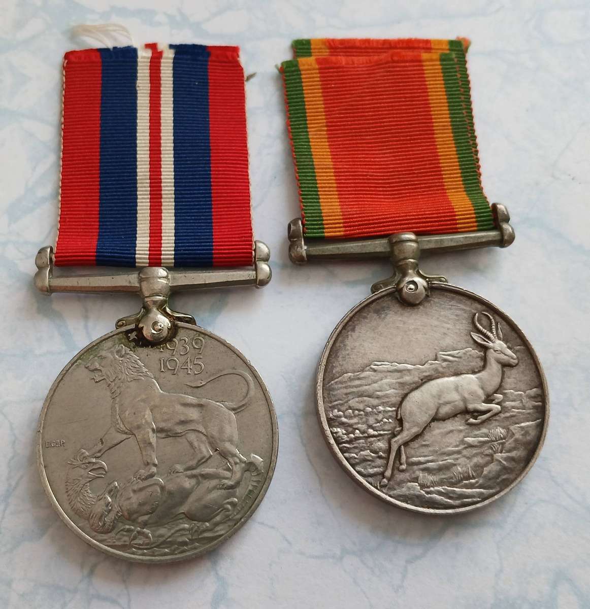 WW2 SA Group of 2 Medals + Service Record