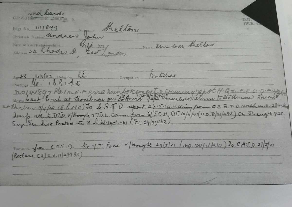 WW2 SA Group of 3 Medals + Service Record