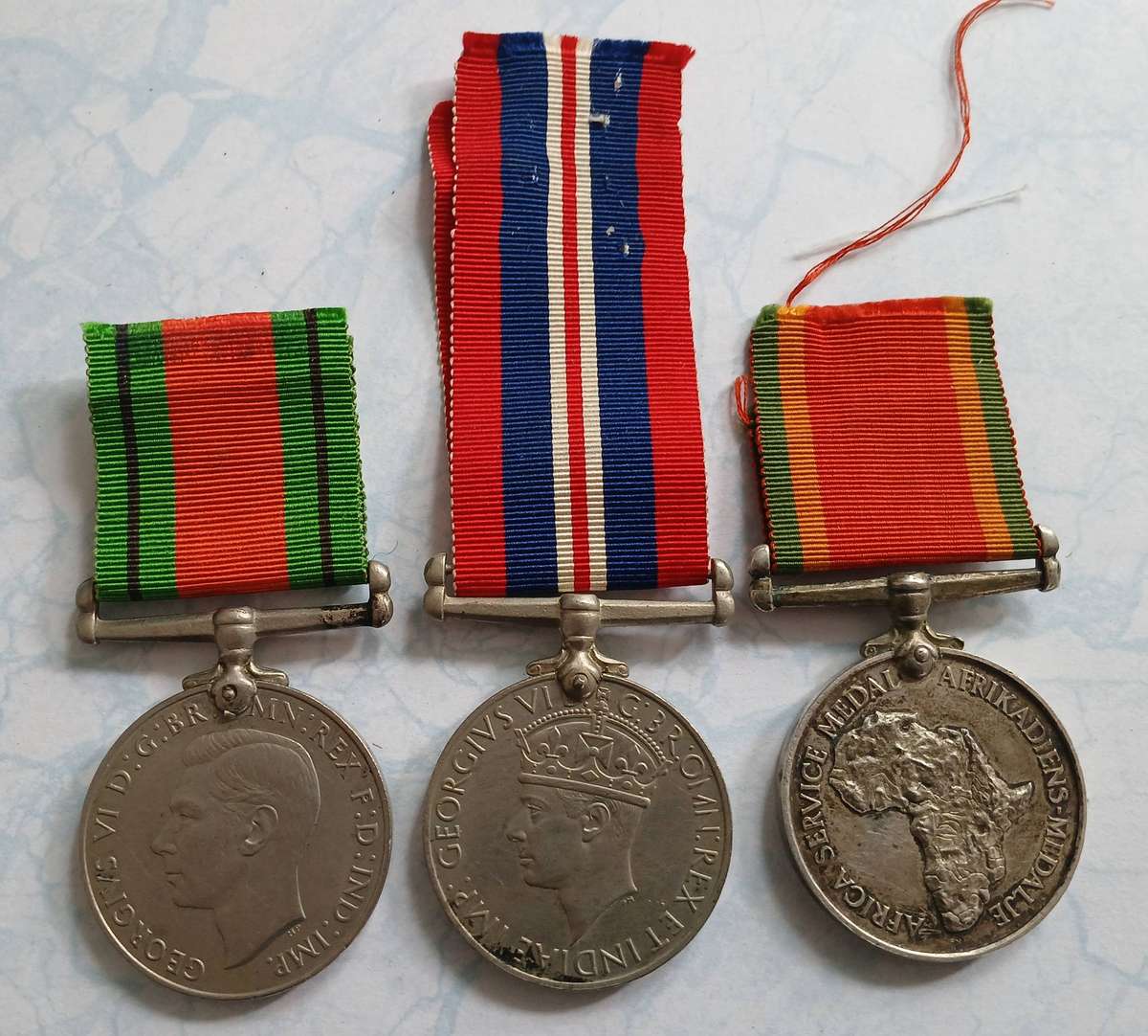 WW2 SA Defence Medal / War Medal & A.S.M. with Service Record - SAAF