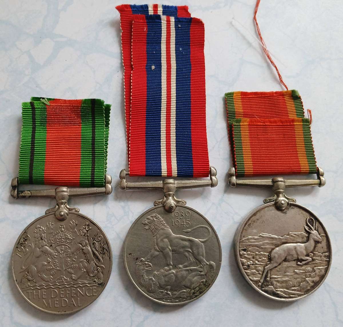 WW2 SA Defence Medal / War Medal & A.S.M. with Service Record - SAAF