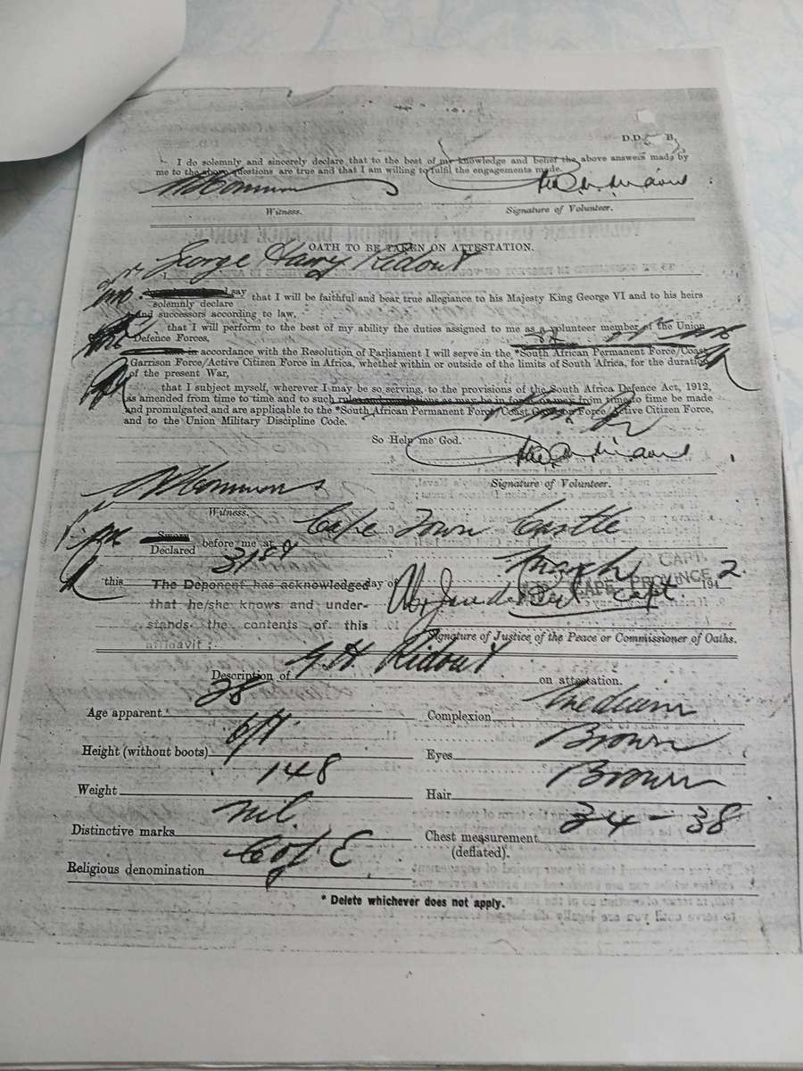 WW2 SA Defence Medal / War Medal & A.S.M. with Service Record - SAAF