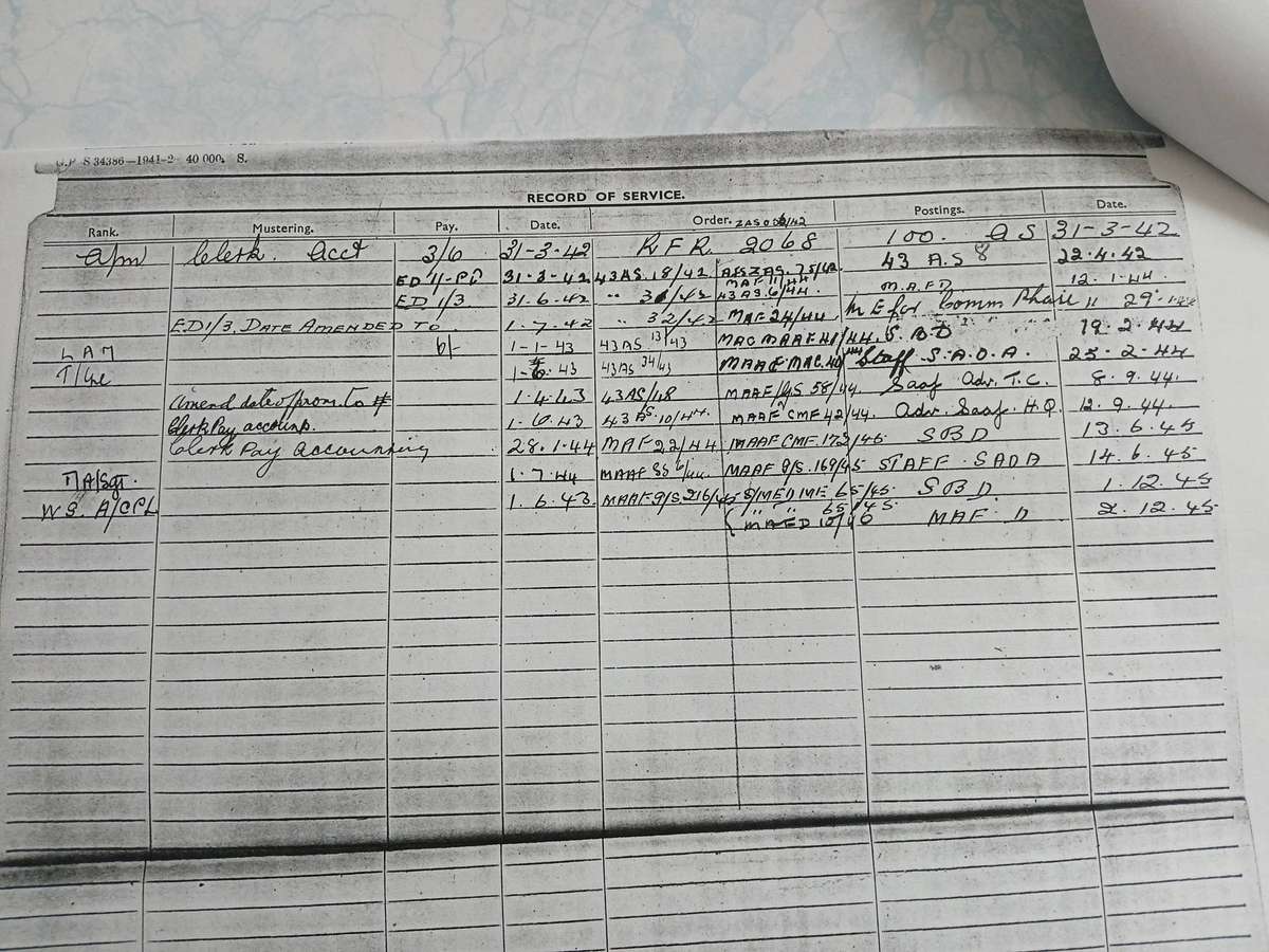 WW2 SA Defence Medal / War Medal & A.S.M. with Service Record - SAAF