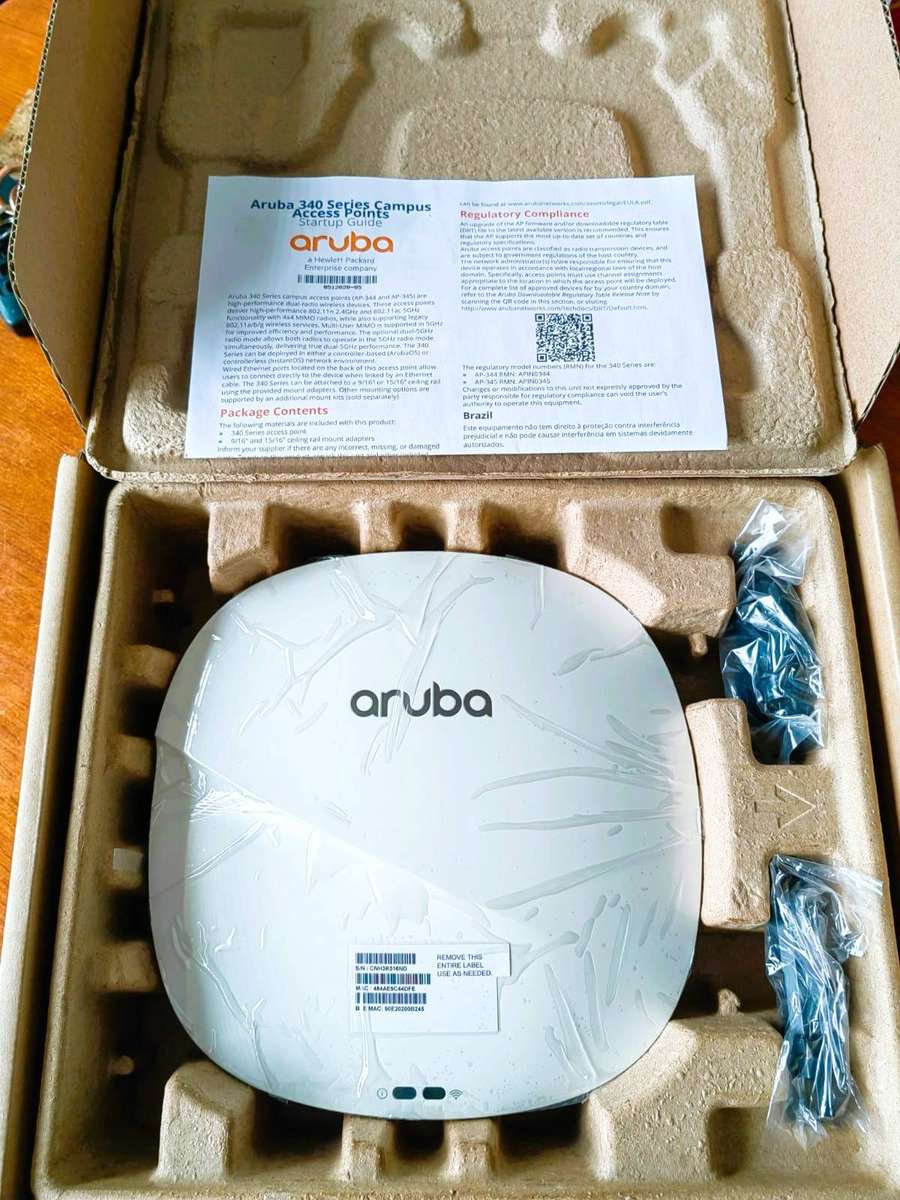 HELWETT PACKARD ARUBA AP-345 DUAL- BAND WIRELESS ACCESS POINT (NO POWER CABLES INCLUDED)