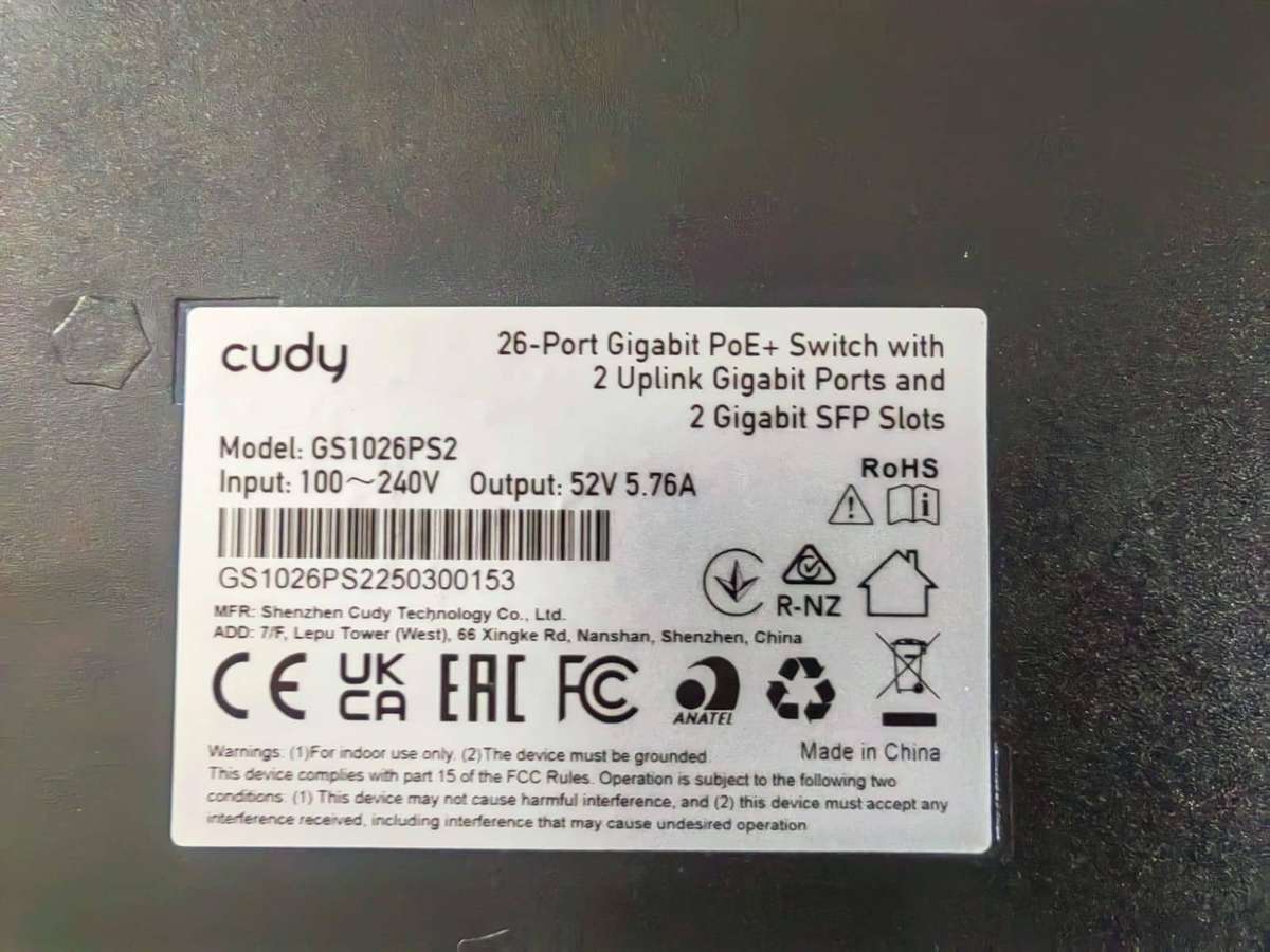 Cudy 24 Port Gigabit PoE 280W 2 Gigabit 2 SPF Switch