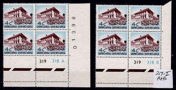 SWA 1971 Definitive 4c A&B Cyl Blks, VF UM