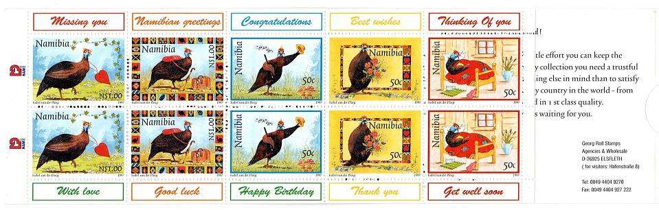 Namibia 1997 Guinea Fowl Booklets 5&6, VF UM
