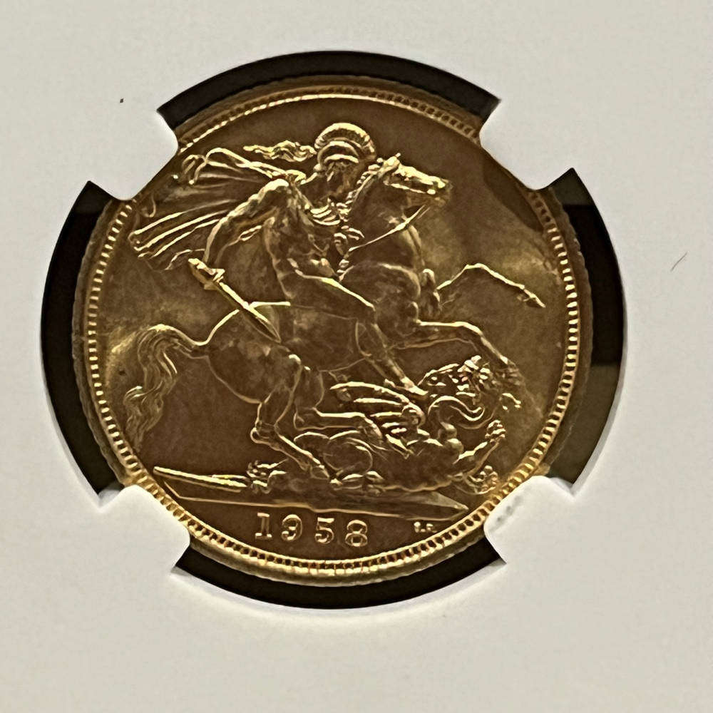 FULL 1958 sovereign - gold coin