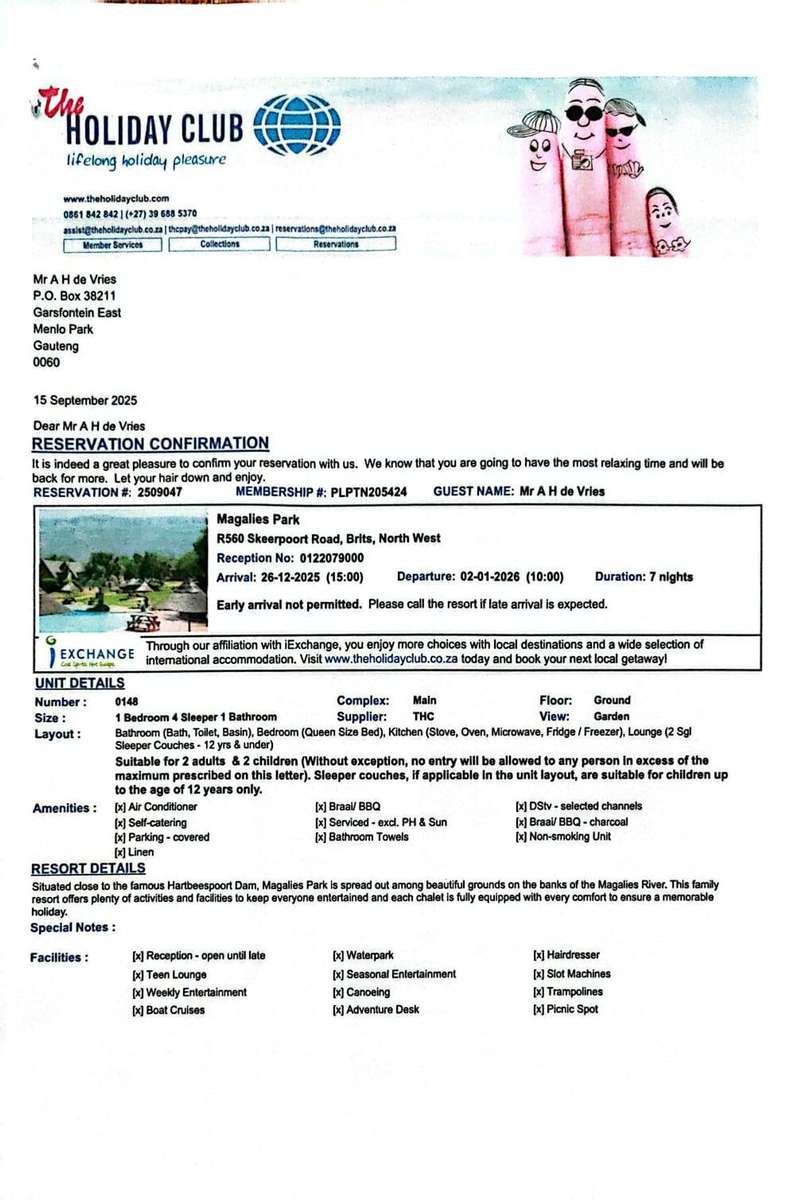 Magalies Park R560 Skeerpoort Road, Brits, North West 26/12/25-02/01/26