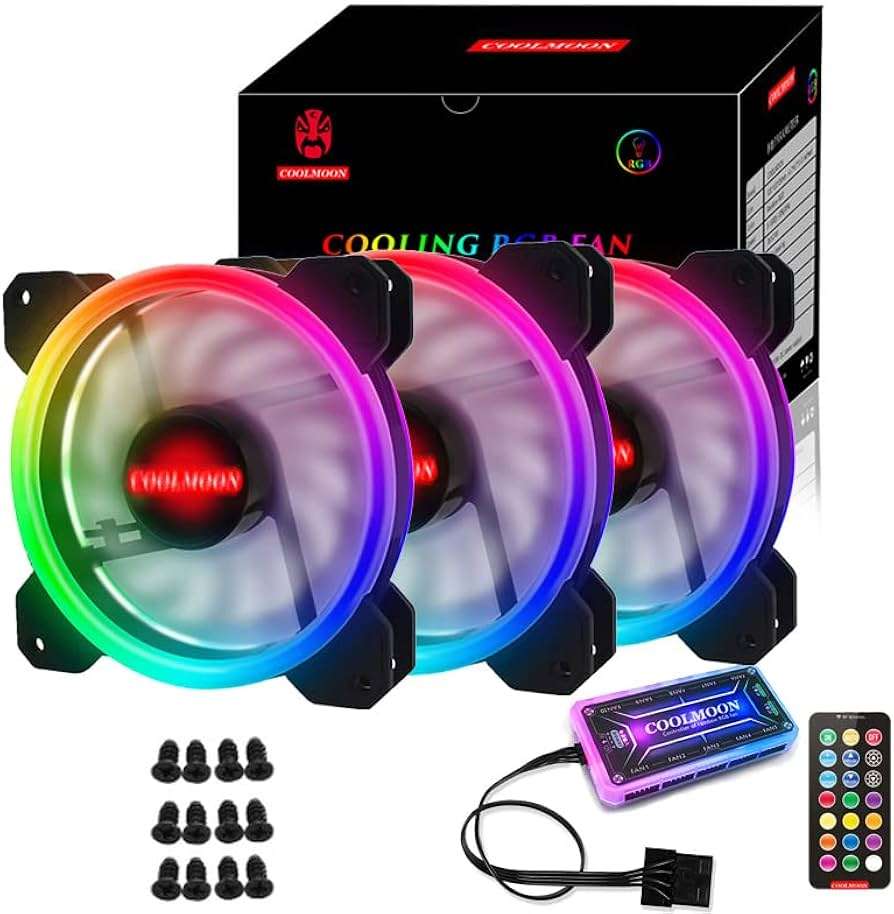 COOLMOON RGB COOLING FAN KIT -3 FANS