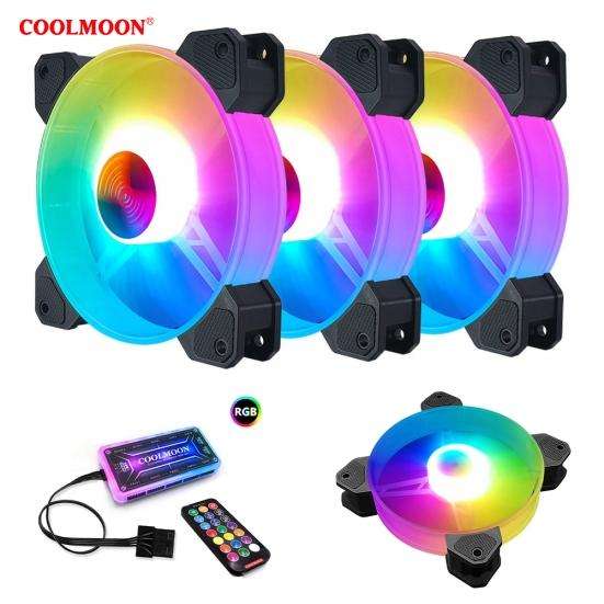 COOLMOON RGB COOLING FAN KIT -3 FANS
