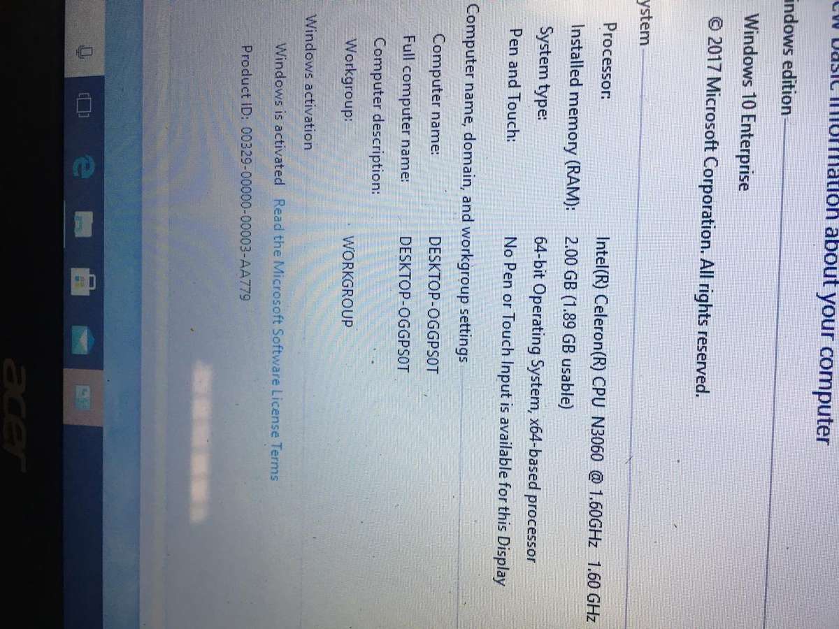 ACER LAPTOP (PLEASE READ DESCRIPTION)