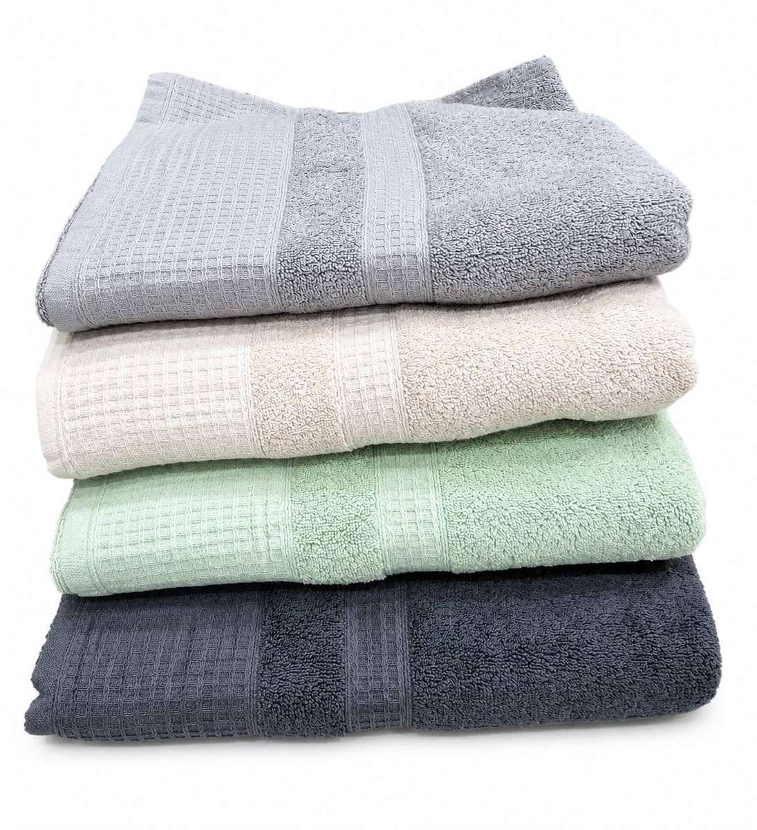 100% Cotton Bundle of 4 Bath Towels 2m x 78cm