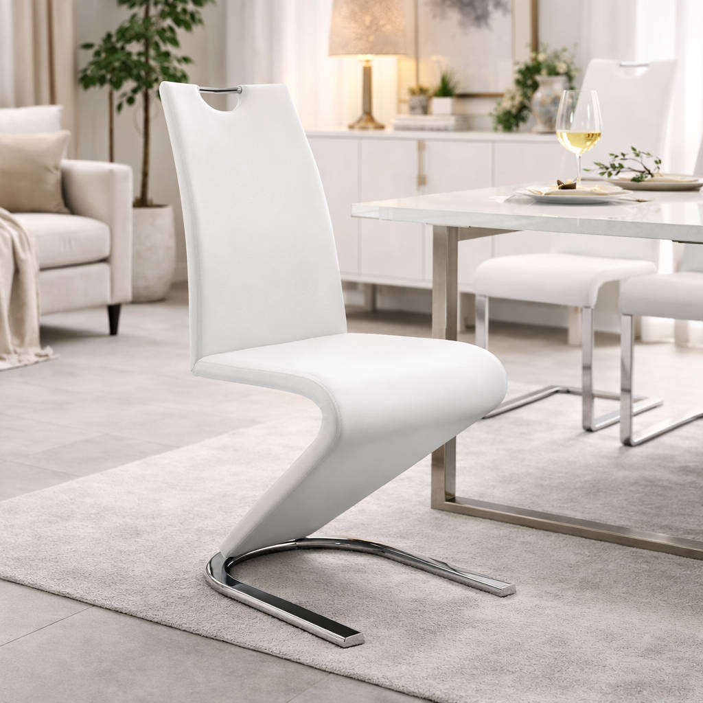 Faux Leather Dining Room Chair - White