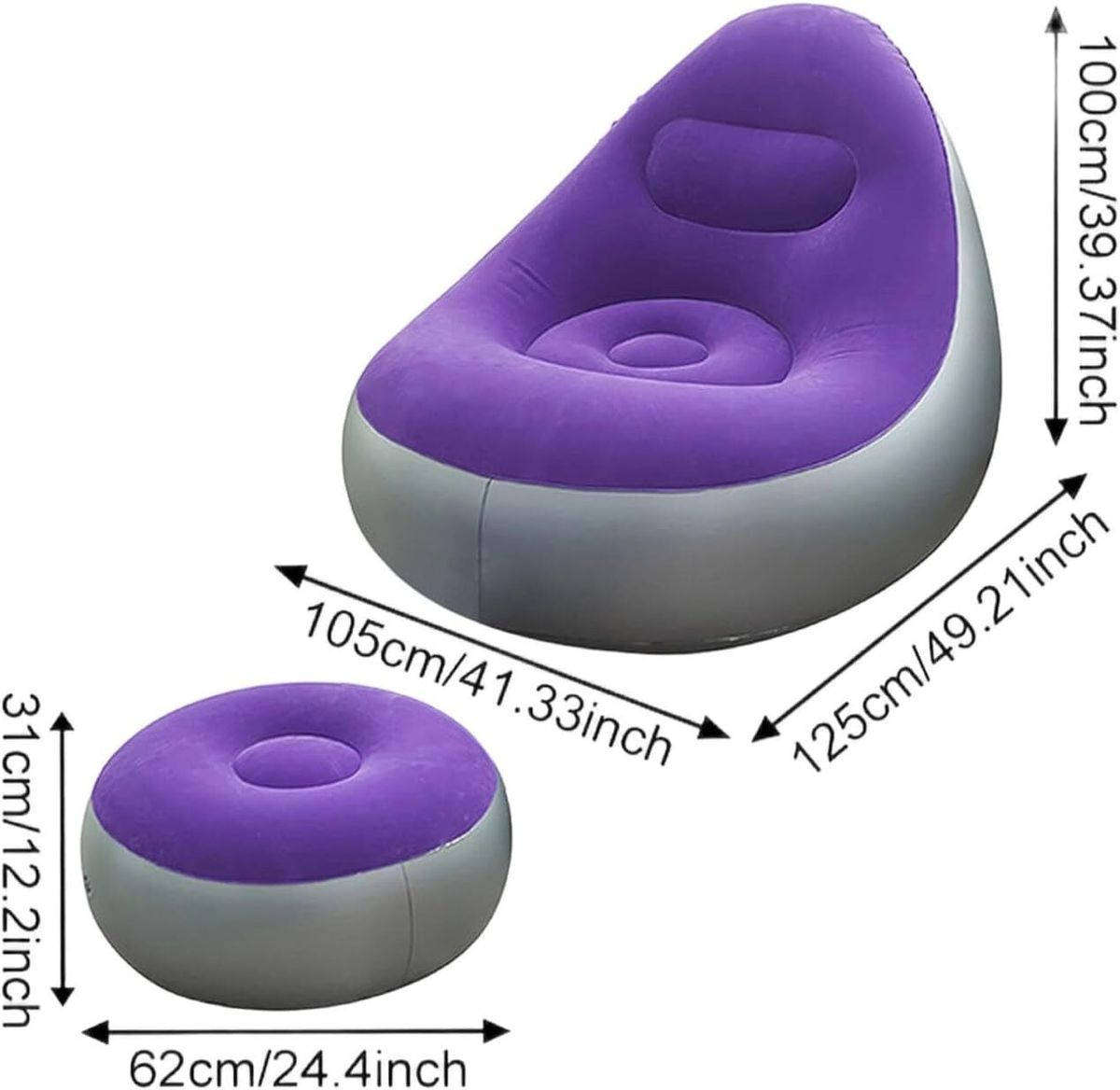 Inflatable Chair with Ottoman - Portable Air Sofa