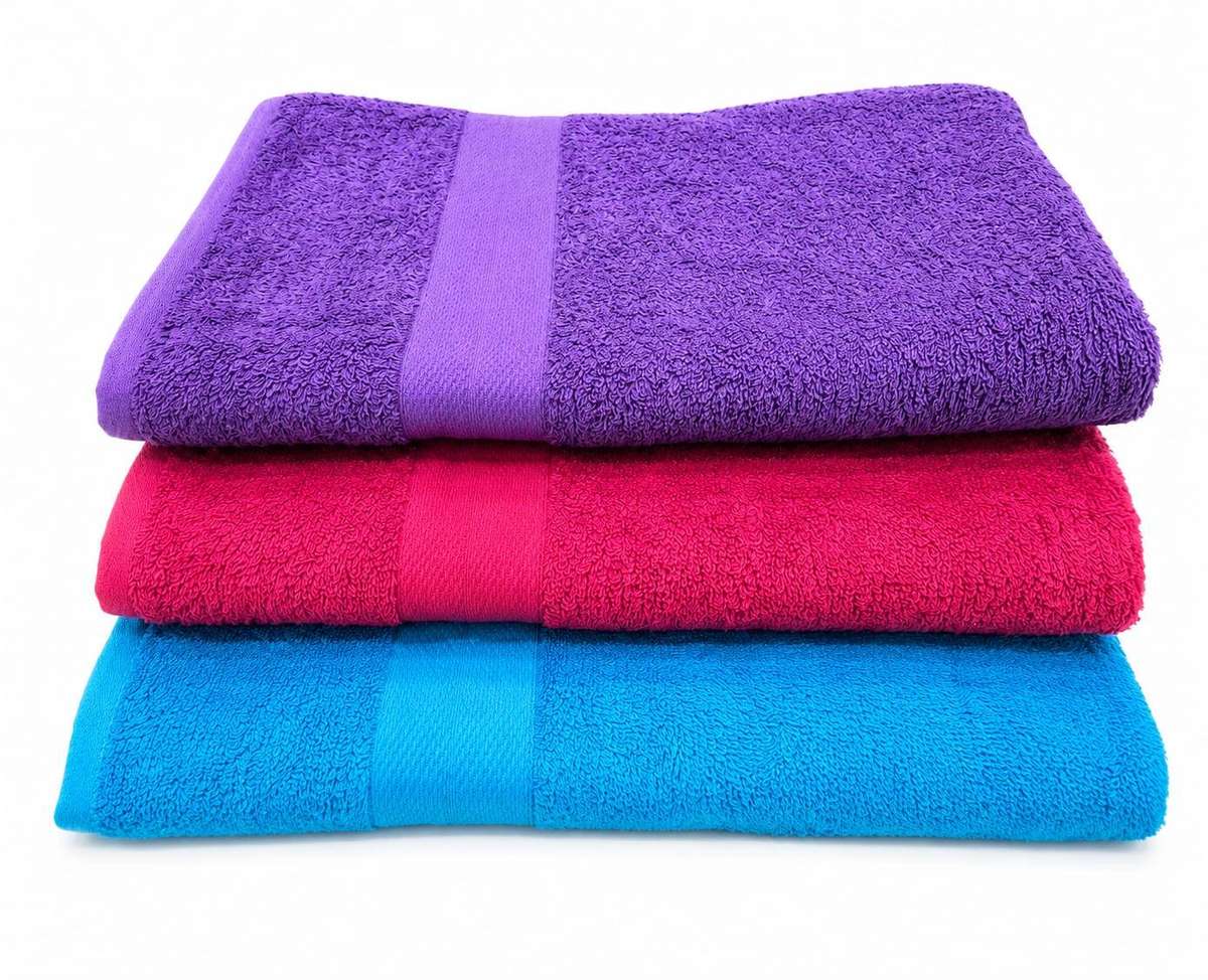 100% Cotton Bundle of 3 Bath Towels 165cm x 85cm