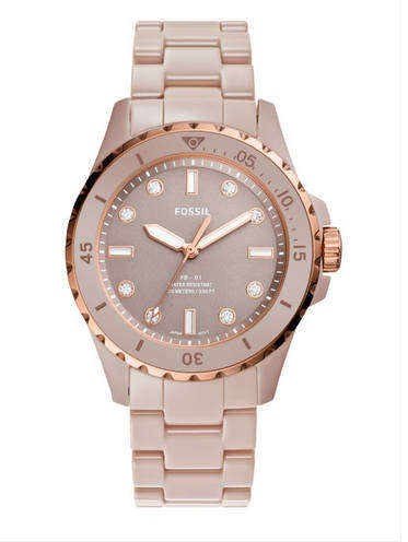 Fossil FB-01 Analog Ceramic Brown Dial Women's Watch-CE1111