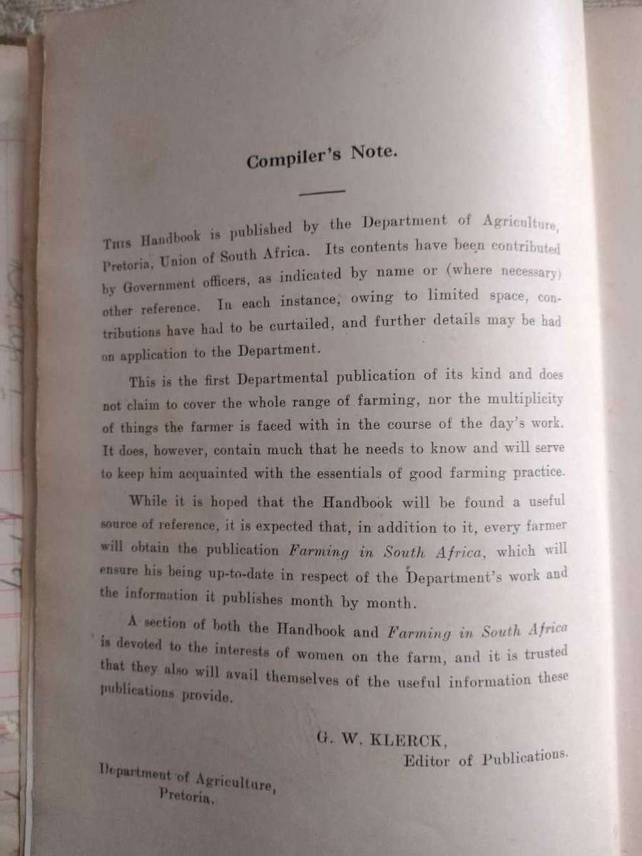 Handbook for Farmers in South Africa Department of Agriculture Pretoria