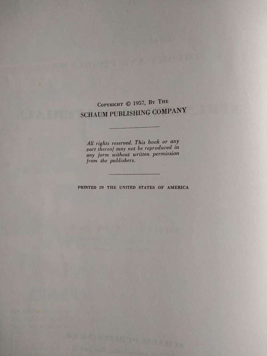 Schaum's Outline Series Theory and Problems