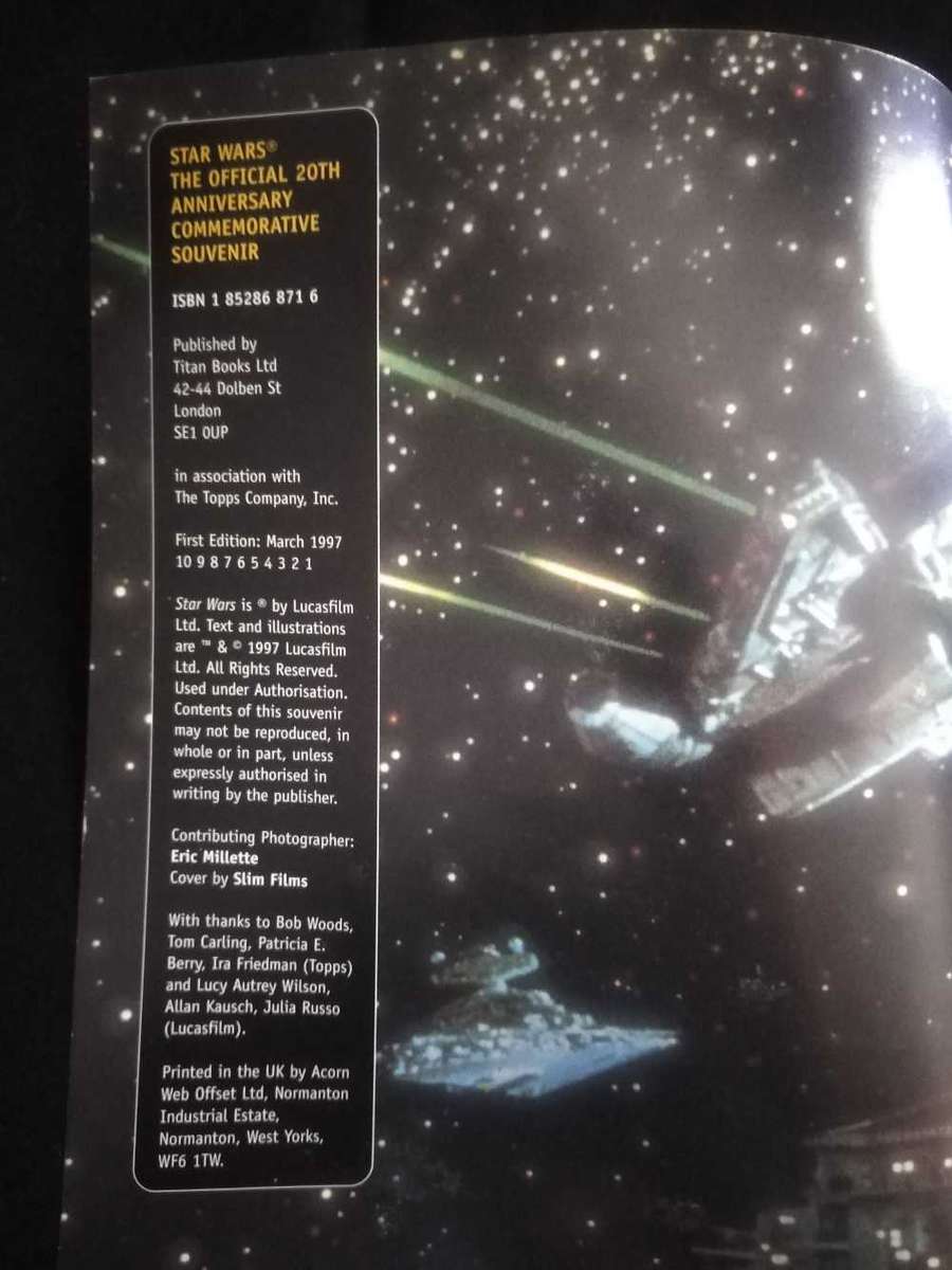 Star Wars Official 20th Anniversary Commemorative Souvenir 1977 - 1997
