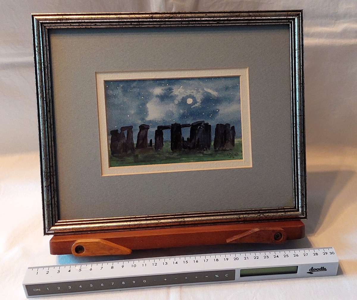 Limited Edition Print of a Watercolour Painting of Stonehenge - John Burrows (Signed & no. 27/950)