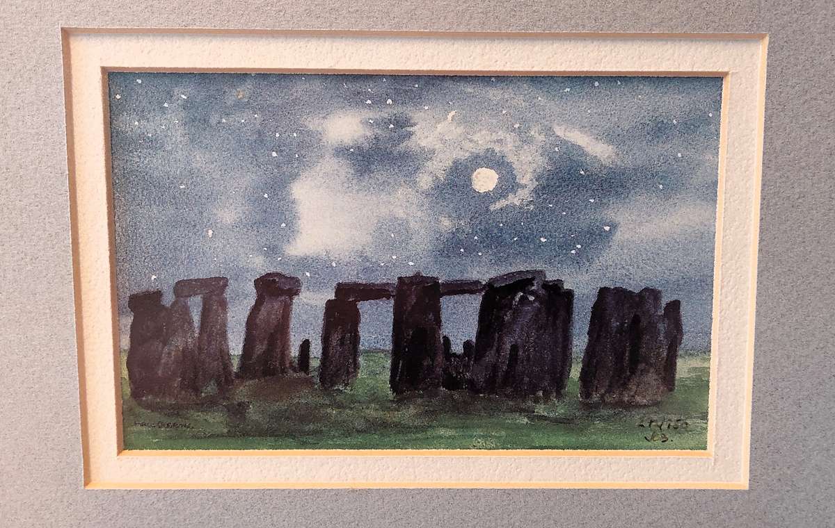 Limited Edition Print of a Watercolour Painting of Stonehenge - John Burrows (Signed & no. 27/950)