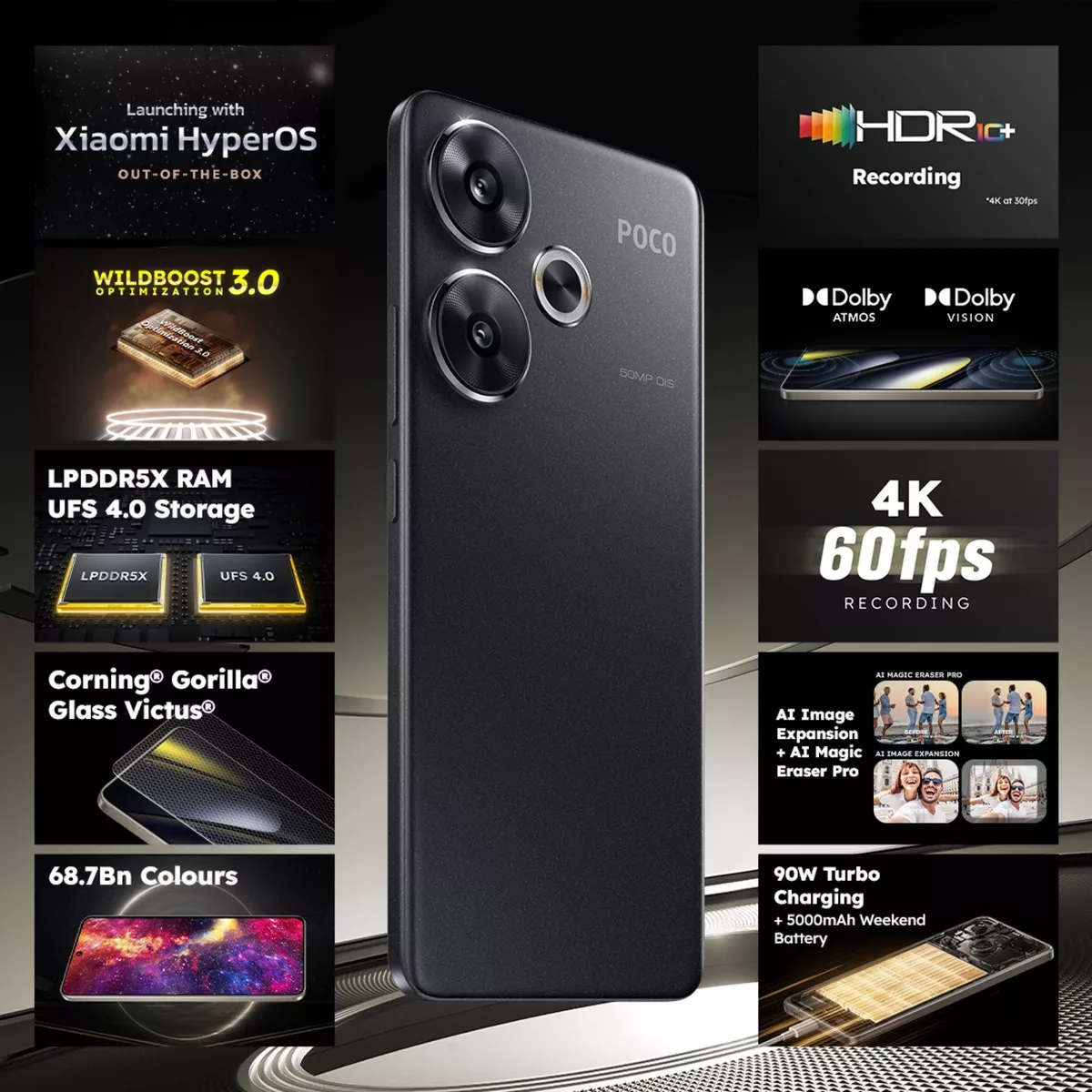 POCO F6 5G (Titanium 512GB 12 GB RAM)8s Gen3 Processor