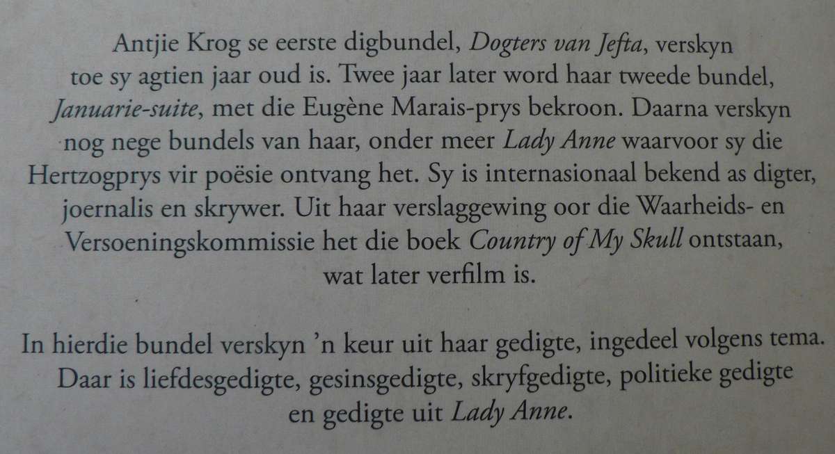 Digter wordende, 'n keur uit die gedigte van Antjie Krog (digbundel)